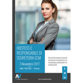Hostess e Responsabile di Segreteria ECM <br>3 Novembre 2017