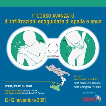 1° corso avanzato di infiltrazioni ecoguidate di spalla e anca